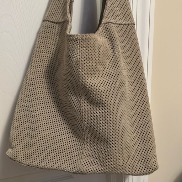 Brand New Vera Pelle Made in Italy taupe Leather Suede Hobo Shoulder Bag - Picture 2 of 16